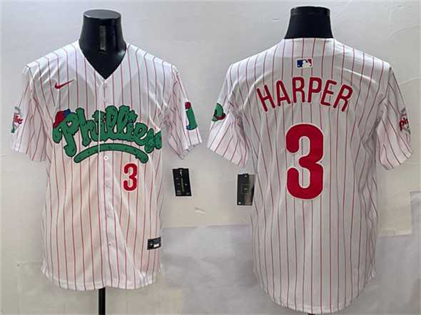 Mens Philadelphia Phillies #3 Bryce Harper White Phanatic Limited Stitched Jersey->philadelphia phillies->MLB Jersey